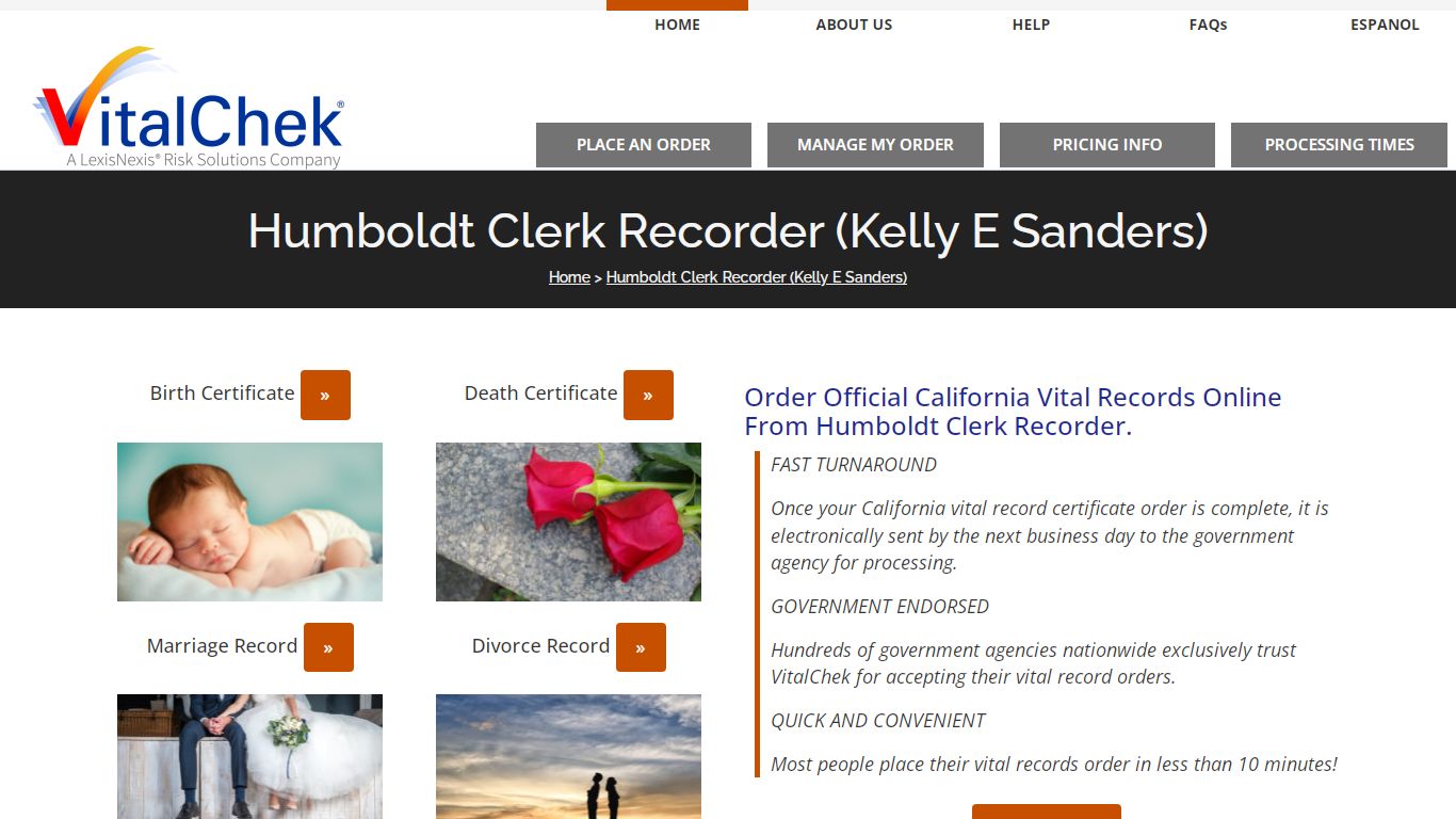 Humboldt County (CA) Vital Records | Order Certificates - VitalChek
