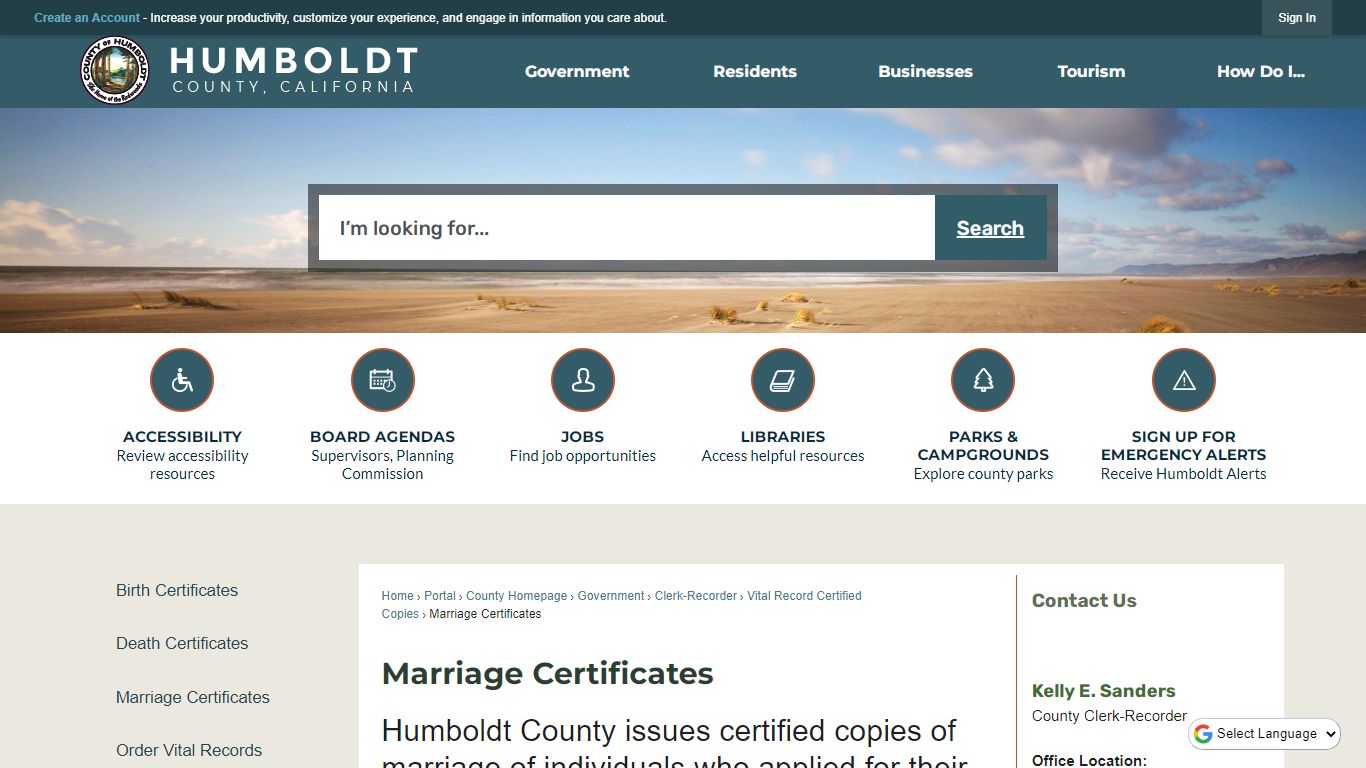 Marriage Certificates | Humboldt County, CA - Official Website
